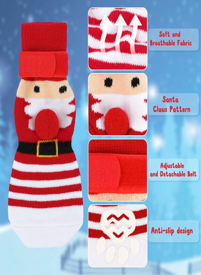 Rypet 2 Pairs Christmas Dog Socks Non Slip Dog Grip Socks with Adjustable Straps Traction Control for Indoor & Hardwood Floor, Pet Paw Protector for Small Medium Large Dogs - Image 3